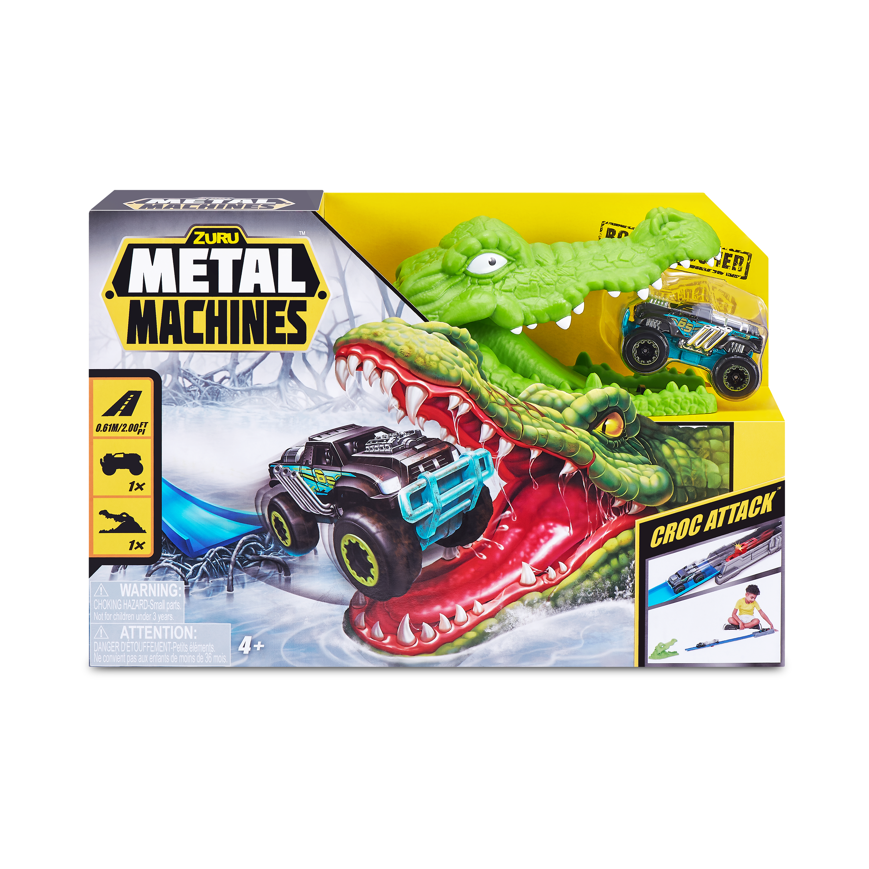 Игровой набор Zuru Metal Machines с машинкой, трек Крокодил ✨